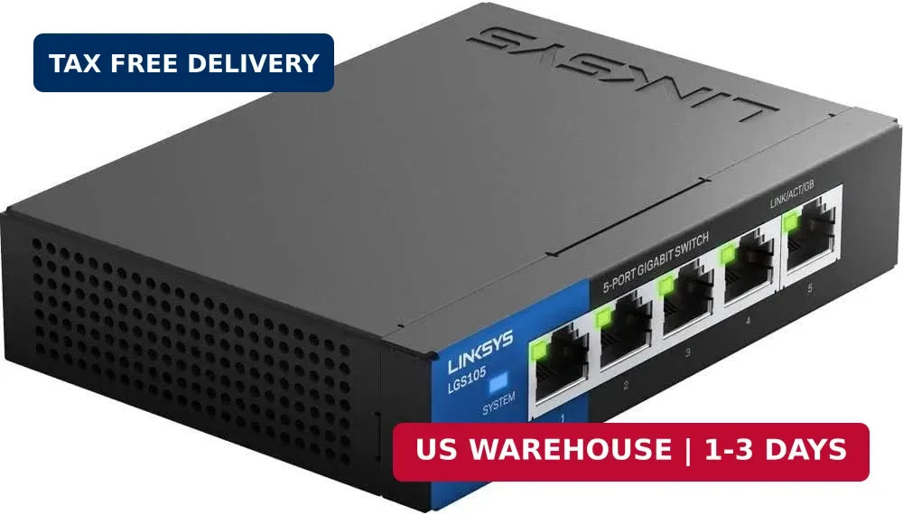 Linksys LGS105: 5-Port Business Desktop Gigabit Ethernet Unmanaged Switch, Compu