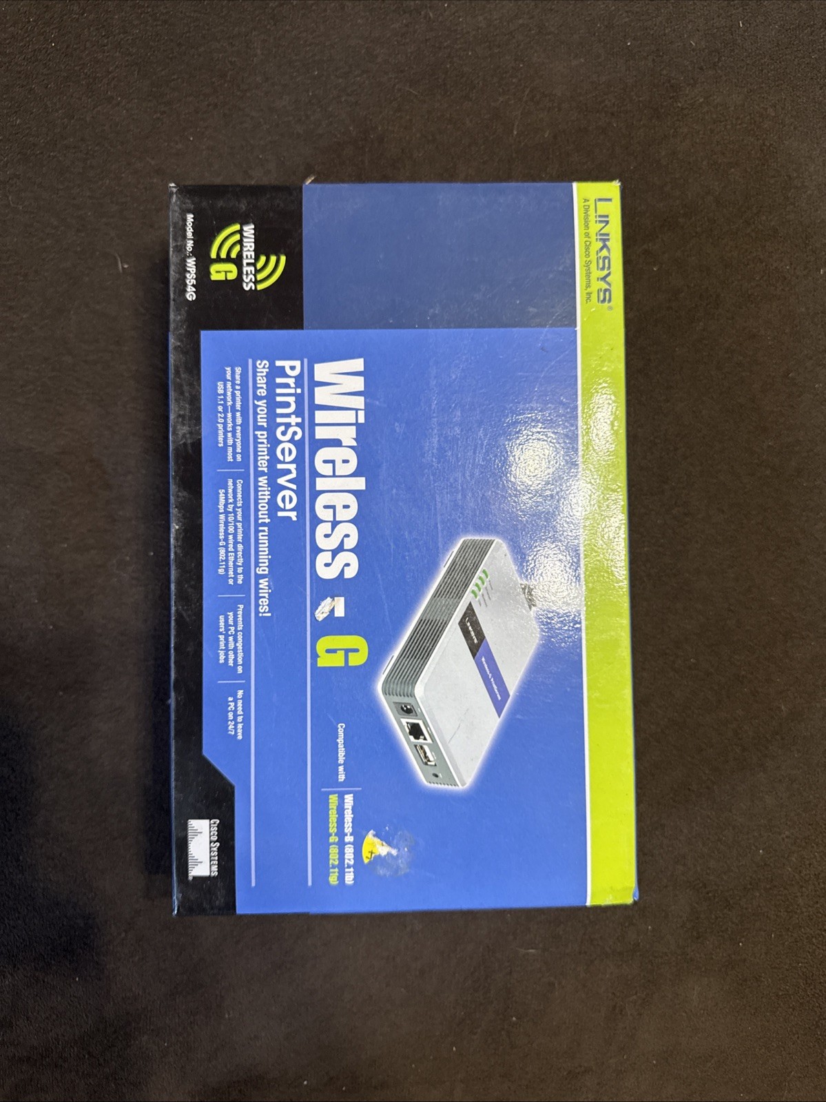 LINKSYS Wireless-G Print Server 2.4GHz 802.11g USB 2.0 / Model WPS54G NEW SEALED