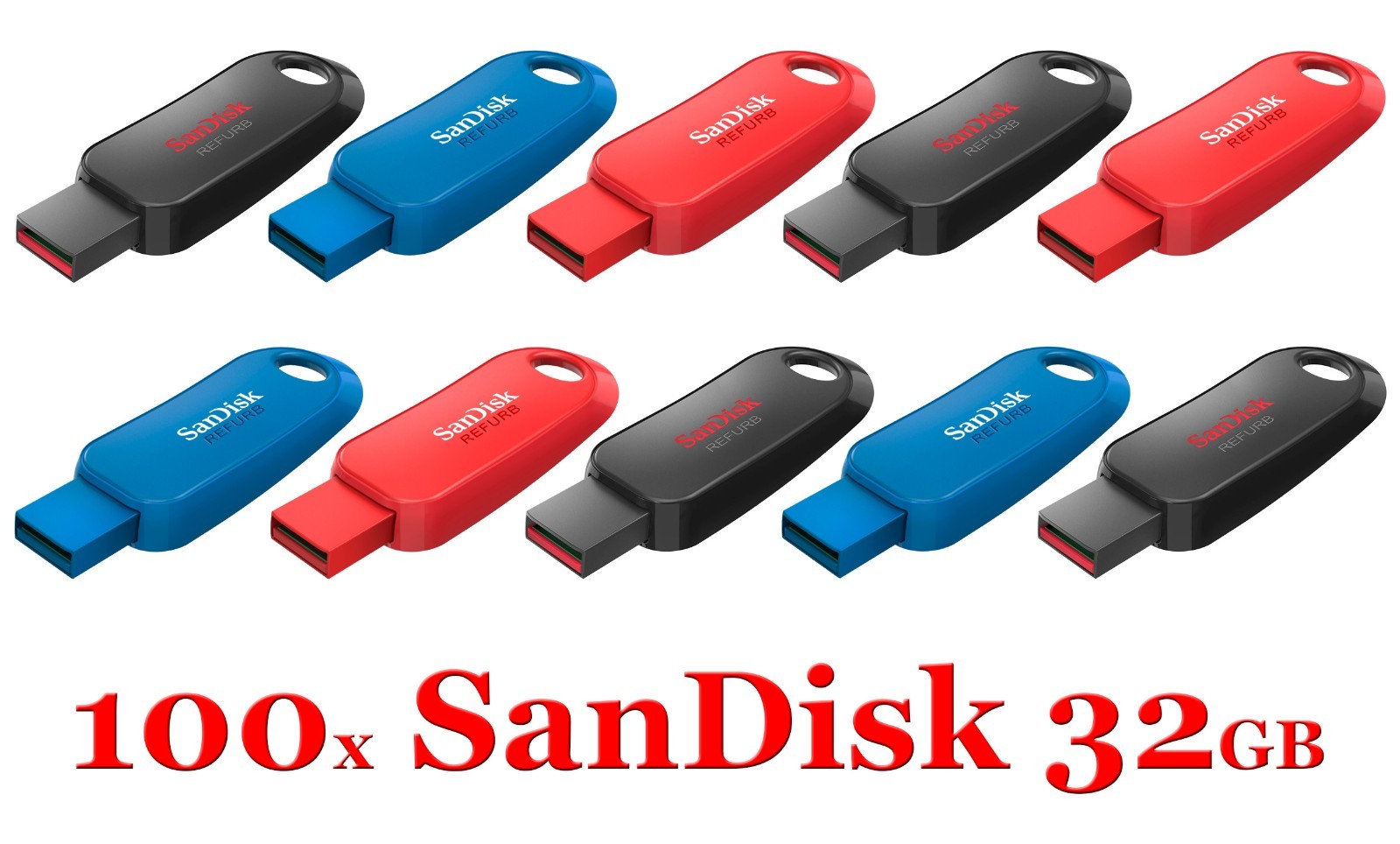 LOT 200x SanDisk Cruzer Snap USB 2.0 Flash Drive 32GB