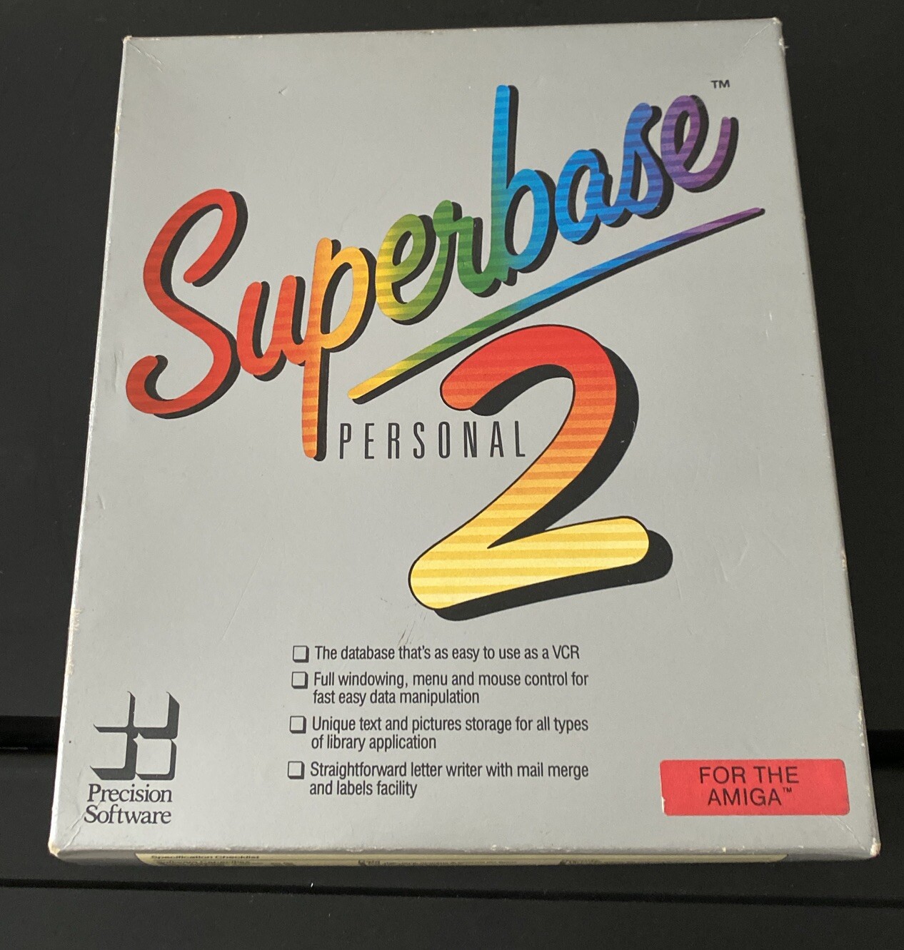 SUPERBASE 2 PERSONAL Precision Software Commodore Amiga Vintage