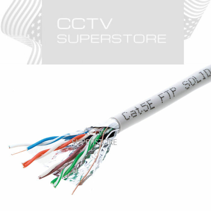 Cat5e Cat5 FTP 1000ft Shielded Solid Bulk Cable Ethernet Lan Network Grey Wire