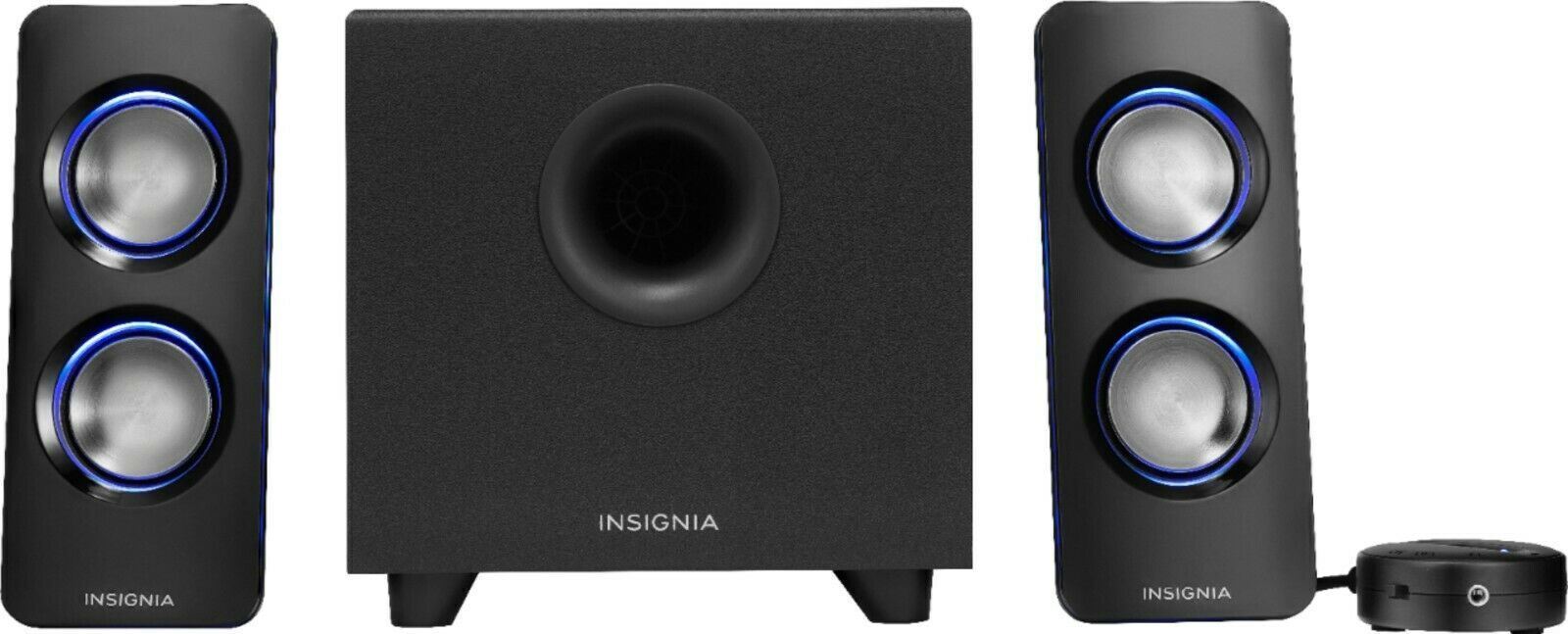 Insignia- 2.1 Bluetooth Lighted Speaker System (3-Piece) - Black