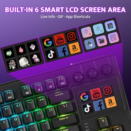 DARKFLASH K87PRO TKL MECHANICAL KEYBOARD WITH 6 LCD STREAM CONTROL KEYS -  BLACK