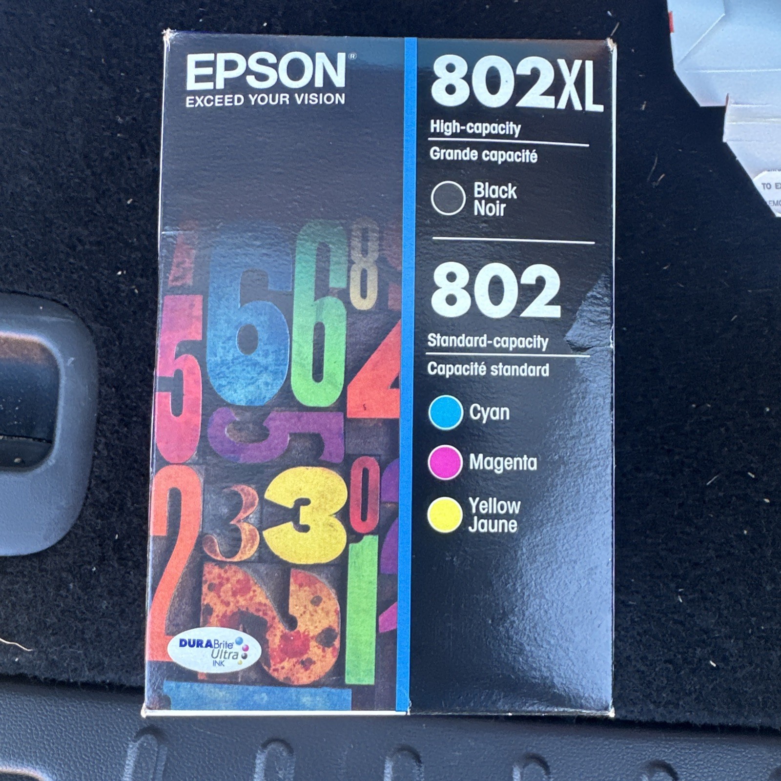 Epson New 802 XL/802 Durabrite Ultra Ink Cartridges Black C/M/Y - NIB Exp 07/25