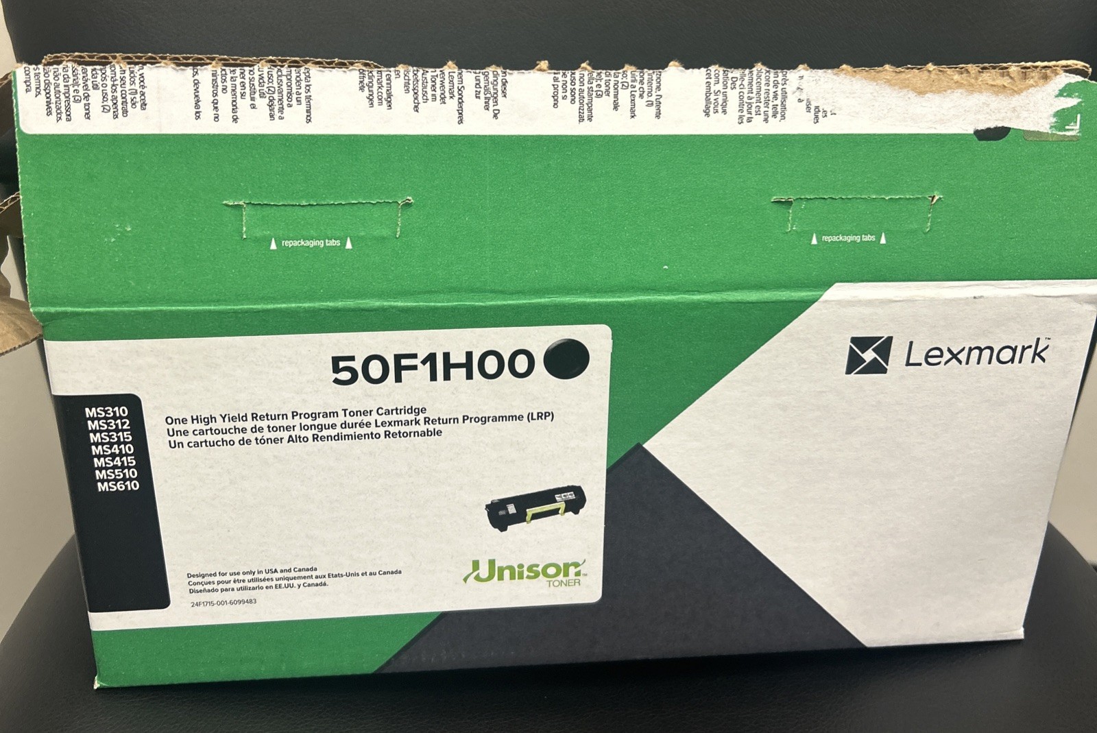 Lexmark 50F1H00 Black High Yield Return Program Toner Cartridge New In Box