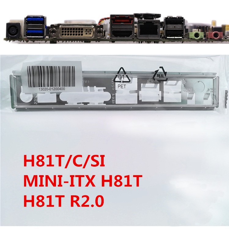 For Asus H81T/C/SI & MINI-ITX H81T Shield I/O IO Rear Backplate Motherboard