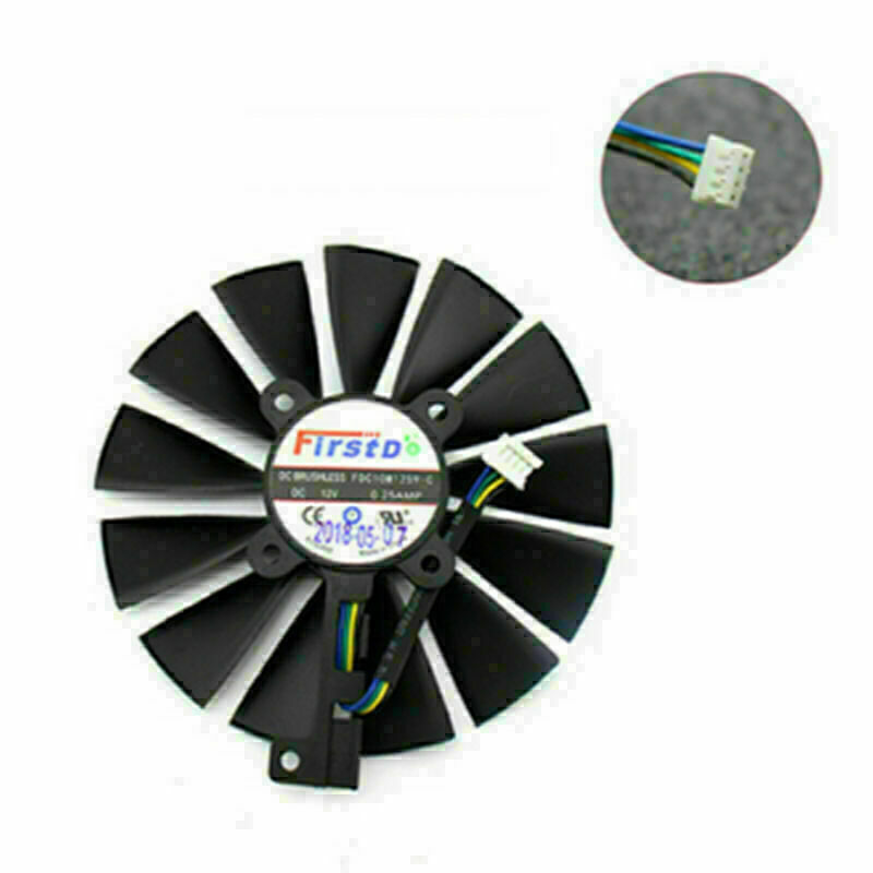 For ASUS DUAL-RX580-8G (13 Leaves) 4 Pin Graphics Card Fans Replacement Parts