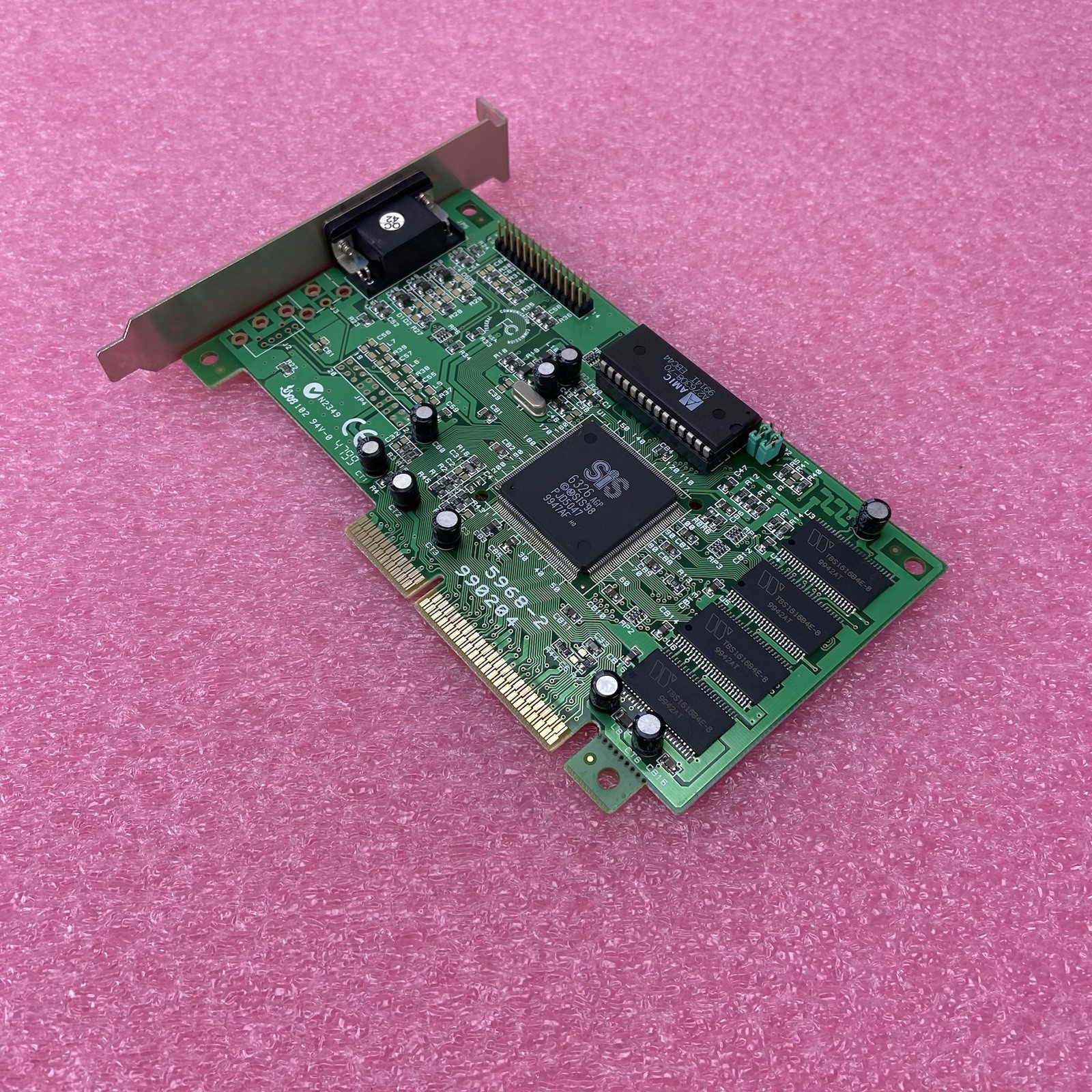 Vintage SIS 6326 AGP 4MB Pine 5968-2 Graphics Card Tested