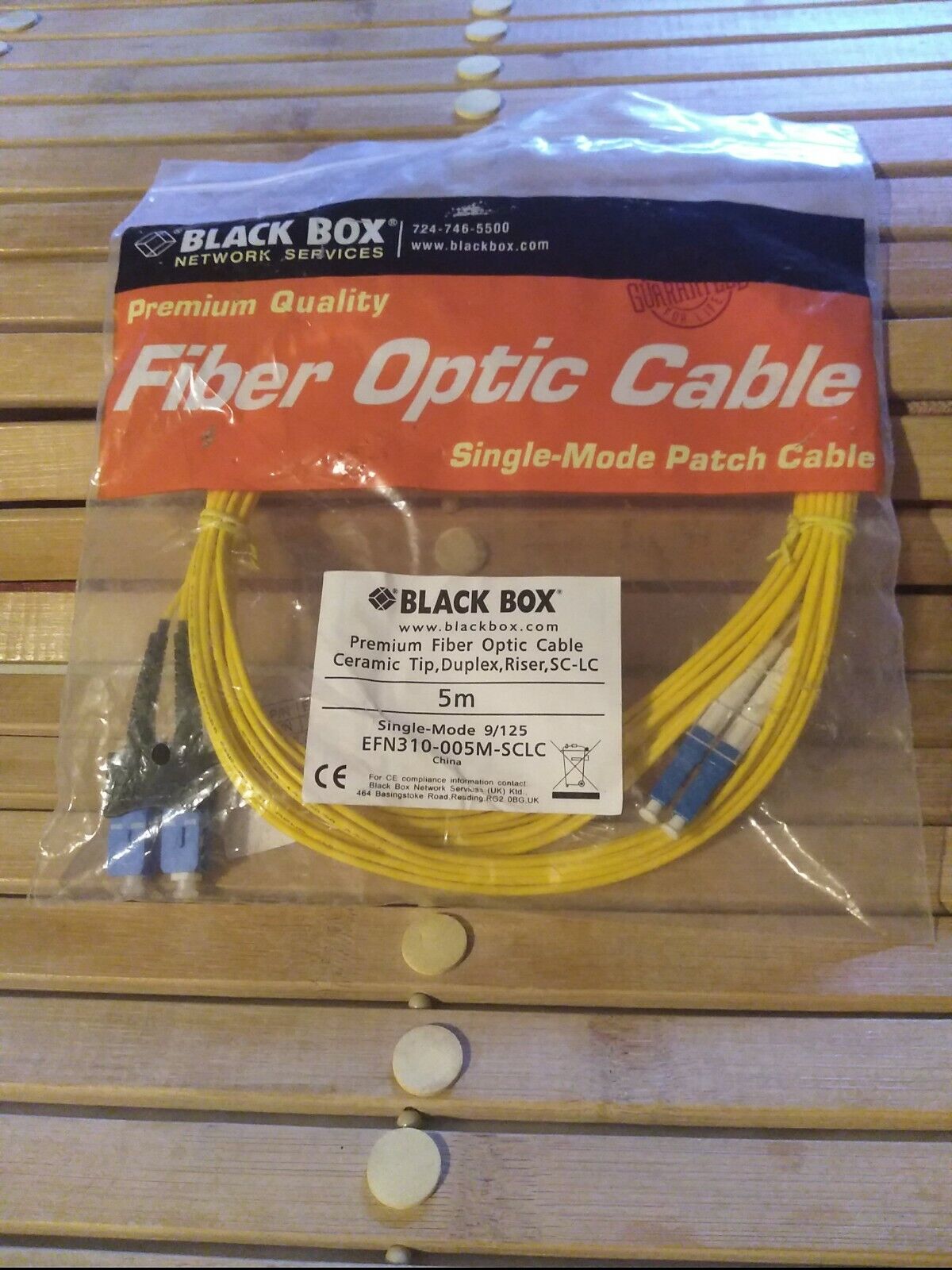 Black Box Premium Fiber Optic Duplex Patch Cable Single-Mode EFN310-005M-SCLC,5m