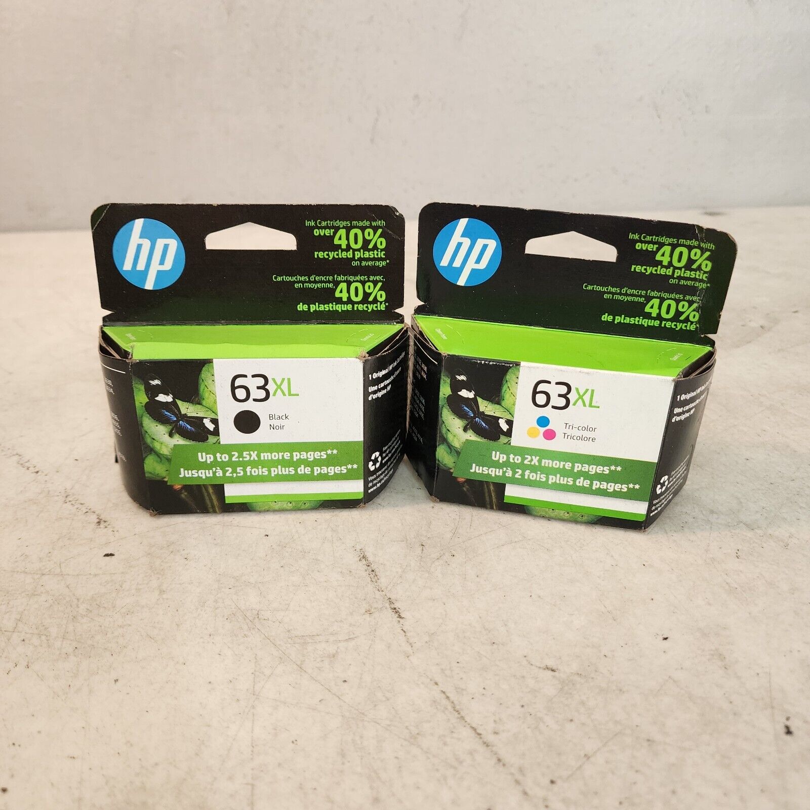 HP 63XL Hi Yield Black With Hi Yld Color Ink Lot Of 2 Genuine New OeM Sealed Box