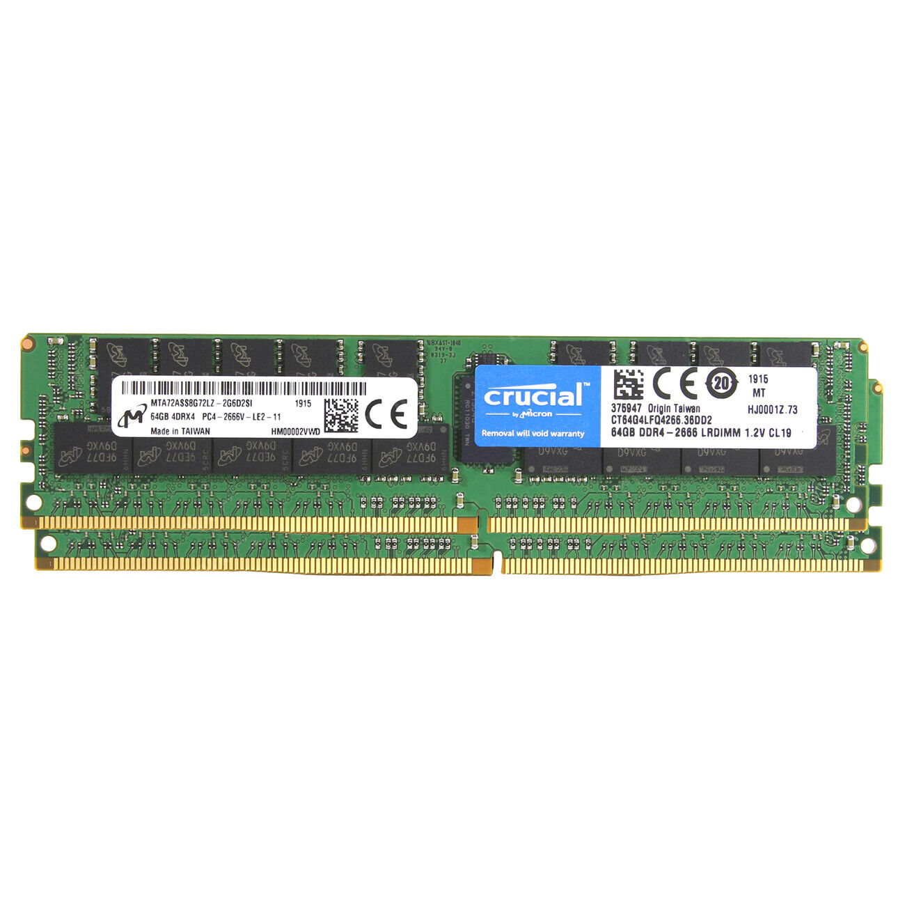 Crucial Kit 128GB (2x 64GB) 2666MHz DDR4 LRDIMM RAM PC4-21300 1.2V Server Memory