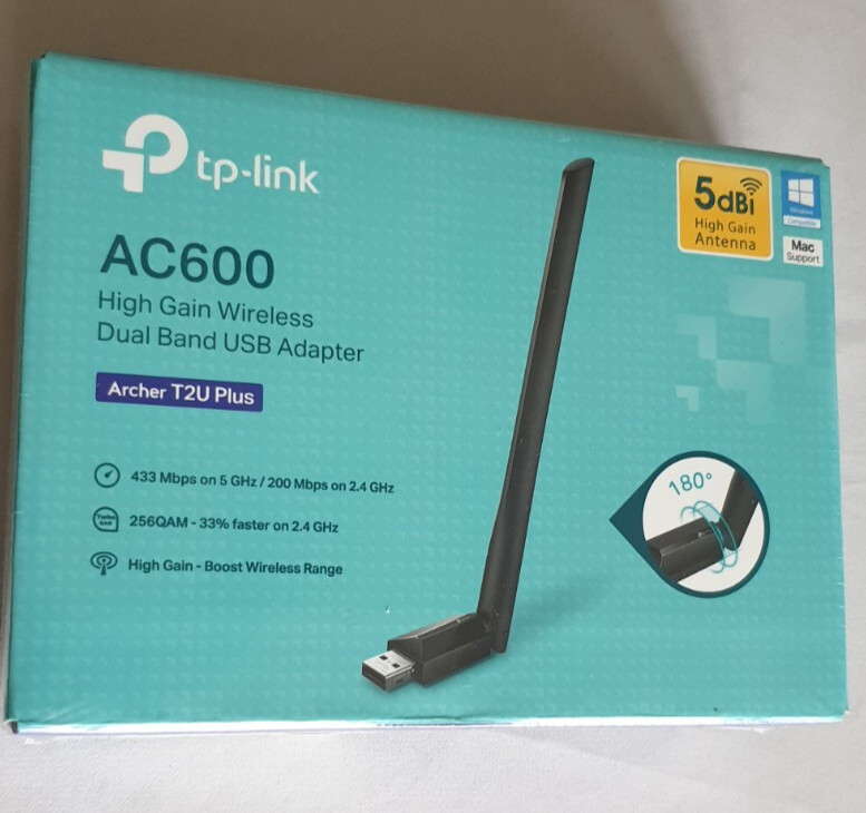 TP-Link Archer T2U Plus High Gain Wireless Dual Band USB Adapter for Laptop, PC
