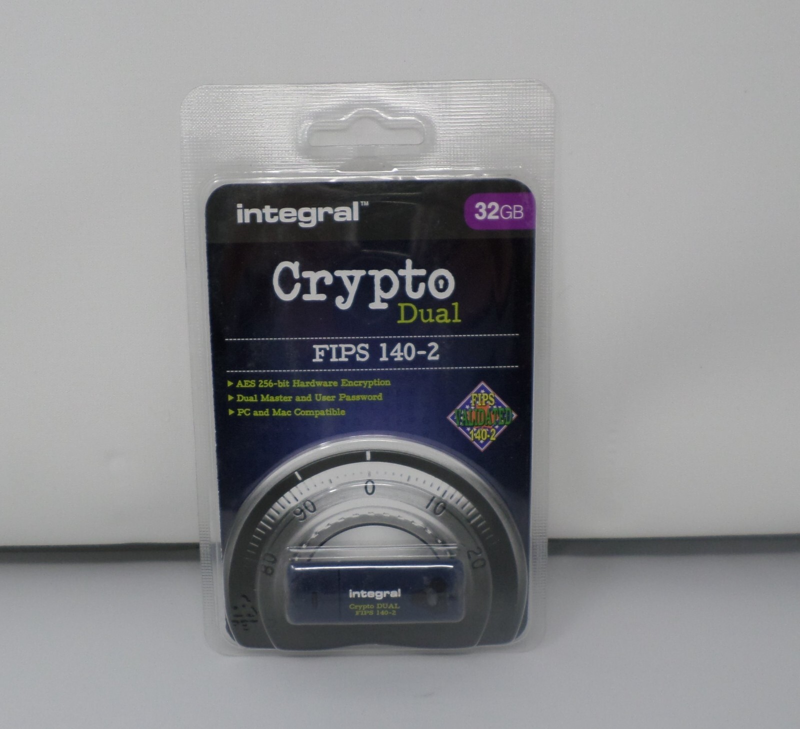 Integral 32GB Crypto Dual FIPS 140-2 USB 2.0 New, Sealed Packaging