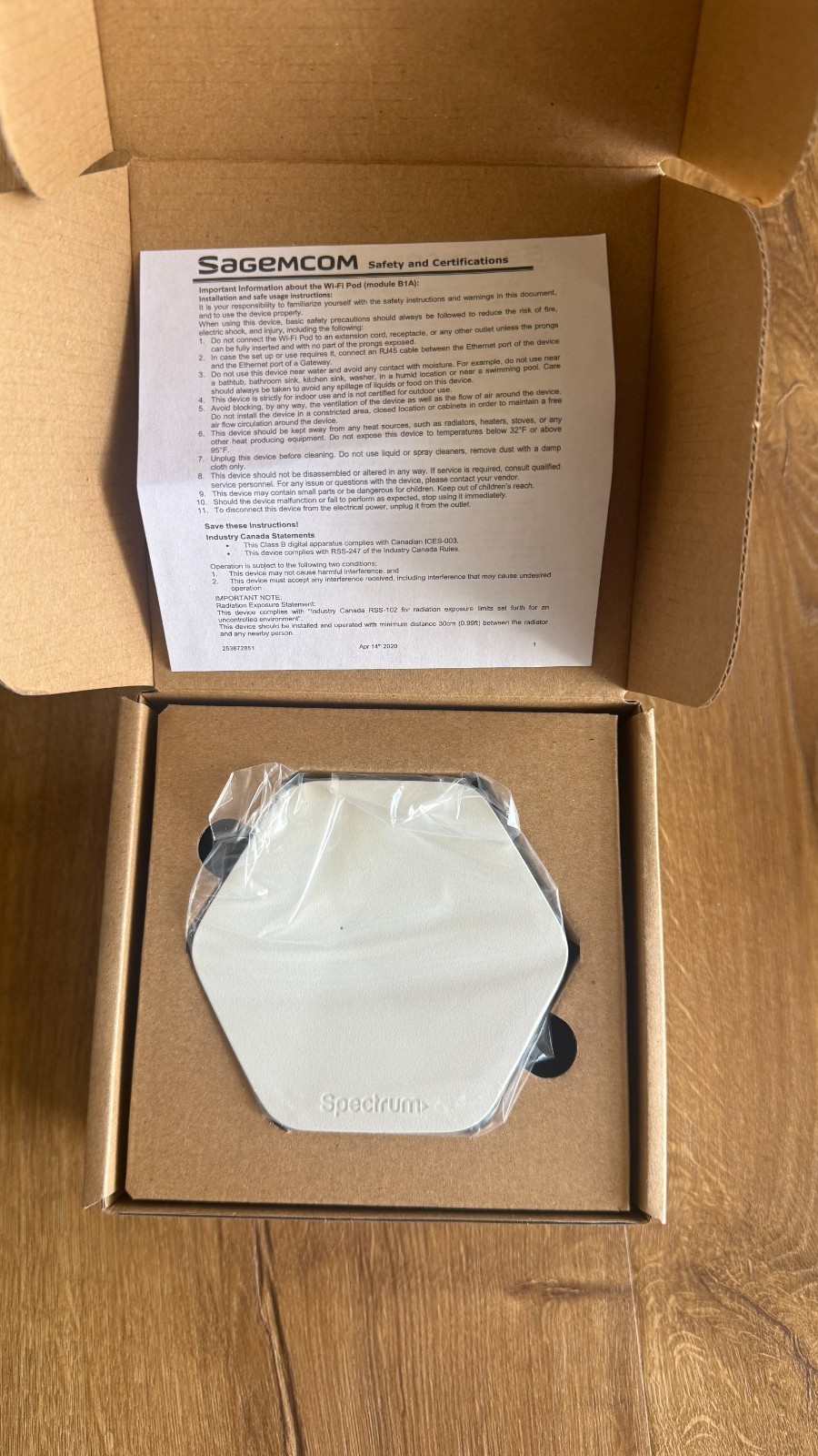 Spectrum WiFi Pod Mesh Network Extender Sagemcom MAPV1S NEW Never Installed