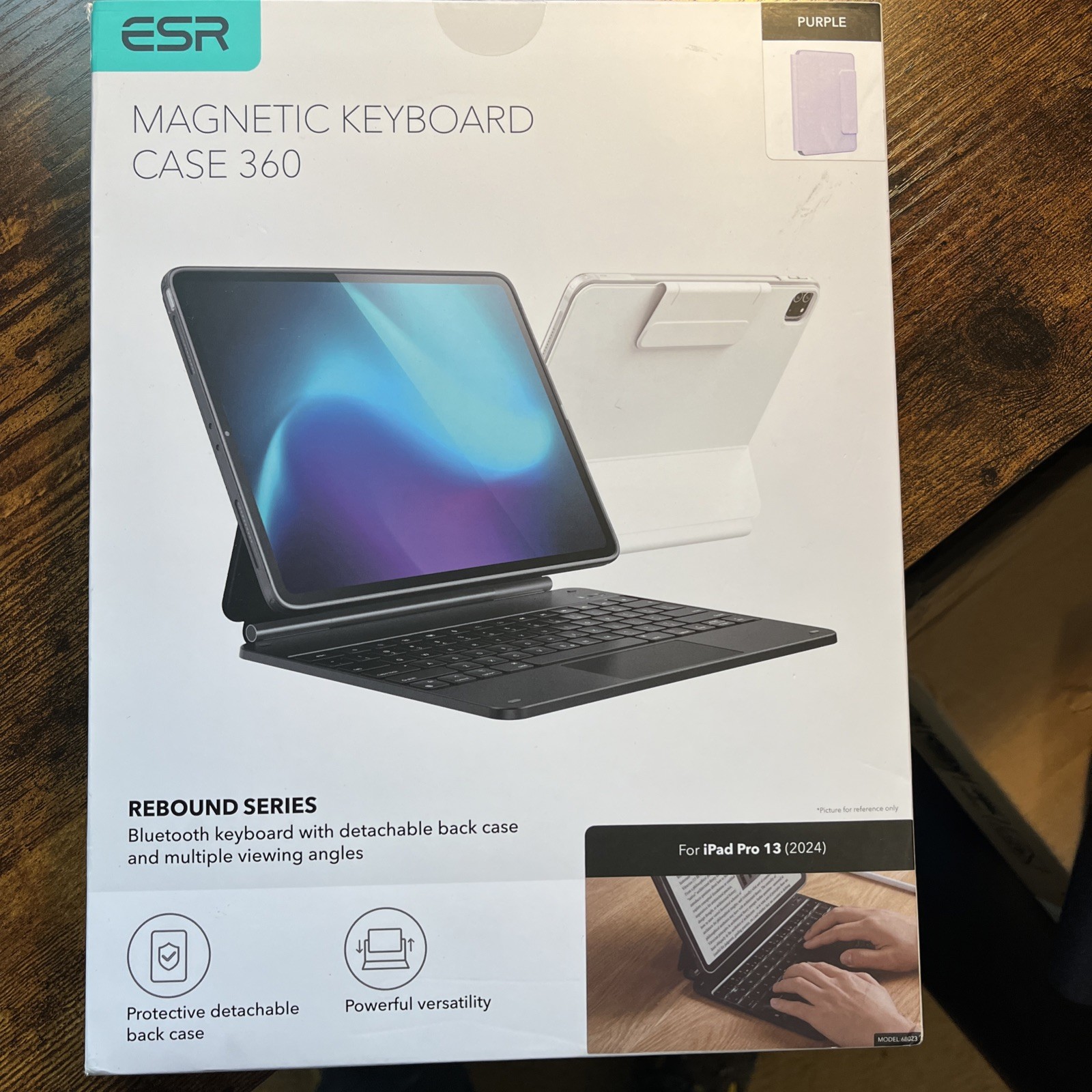 ESR Rebound Magnetic Keyboard Case 360, Compatible With iPad Pro 13, Purple