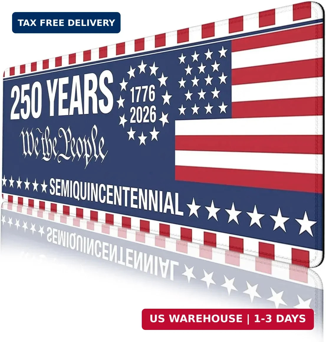We The People 1776-2026 Gaming Mouse Pad America Flag Stars Stripes Mousepad XL