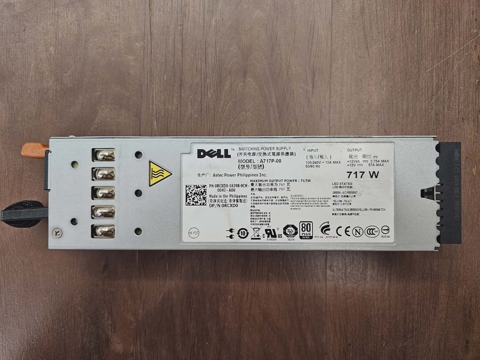 Dell A717P-00 717W Server Power Supply for PowerEdge R610 – 100-240V – Tested Wo