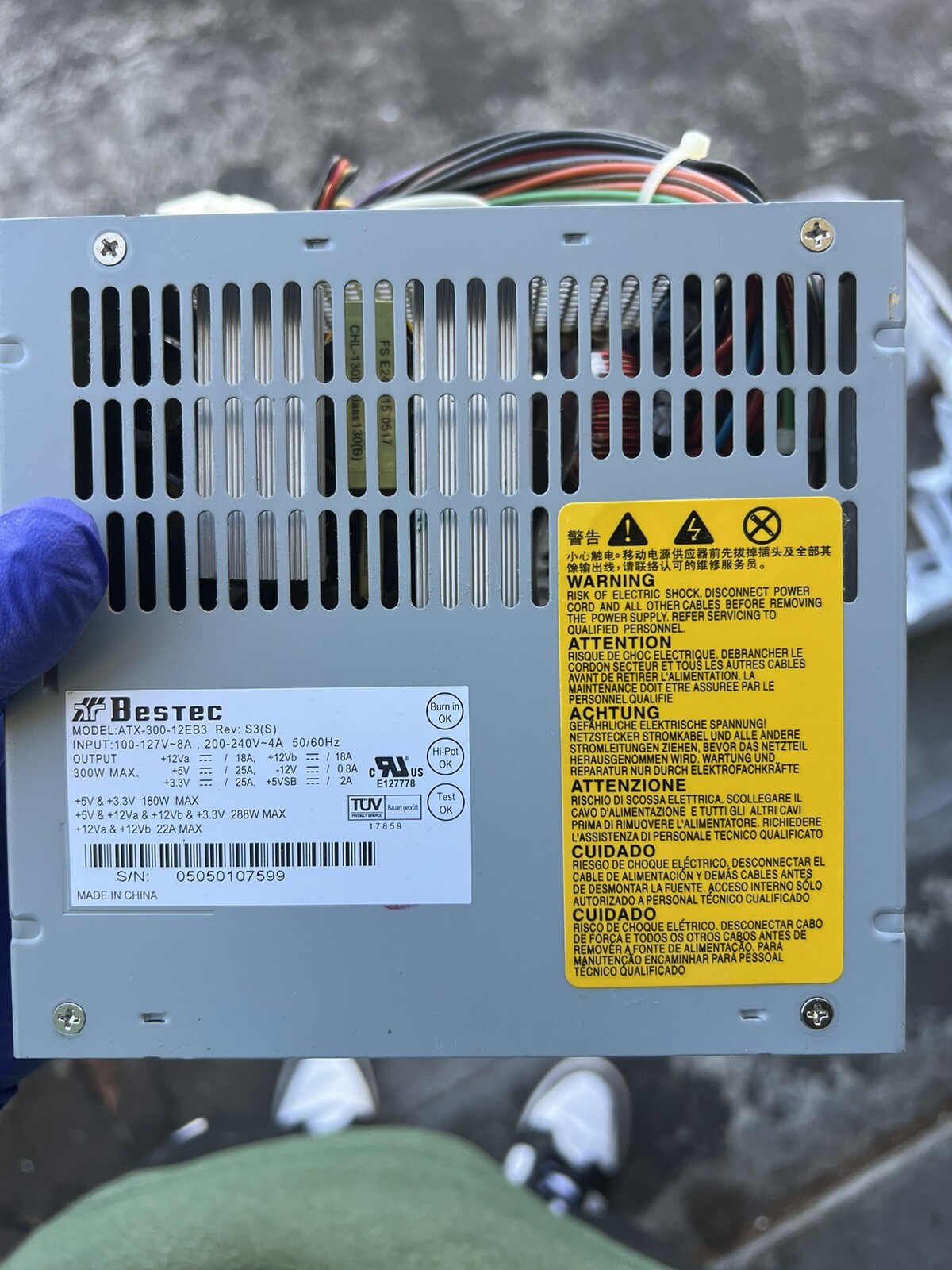 Bestec ATX-300-12EB3 Rev S2(S) 24+4+6 Pin 300W ATX Desktop Power Supply. Tested 