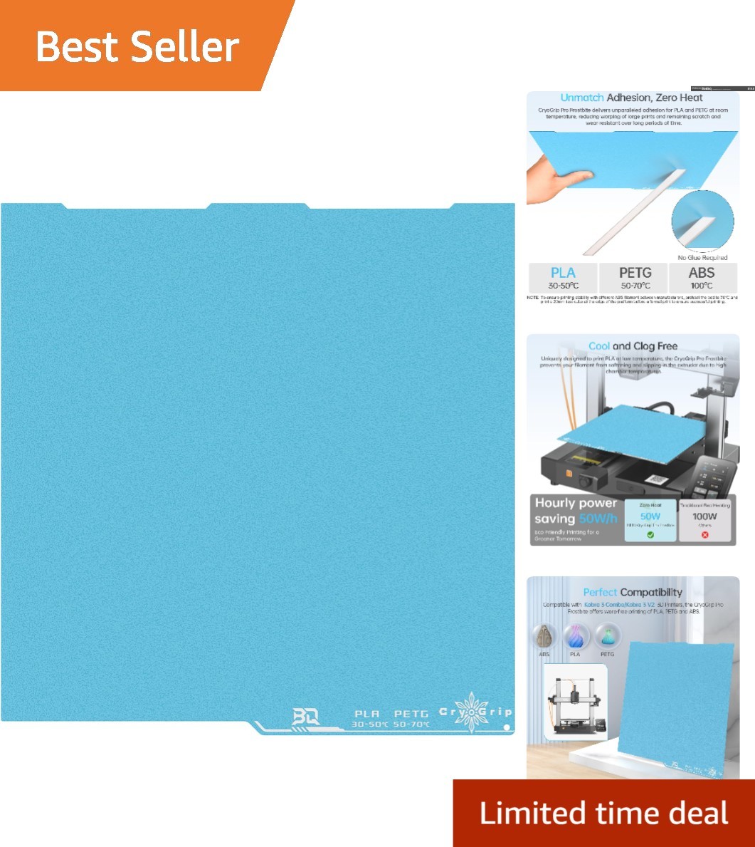 Durable CryoGrip Pro Frostbite Cold Build Plate - 250x250mm with 7-Layer Coating