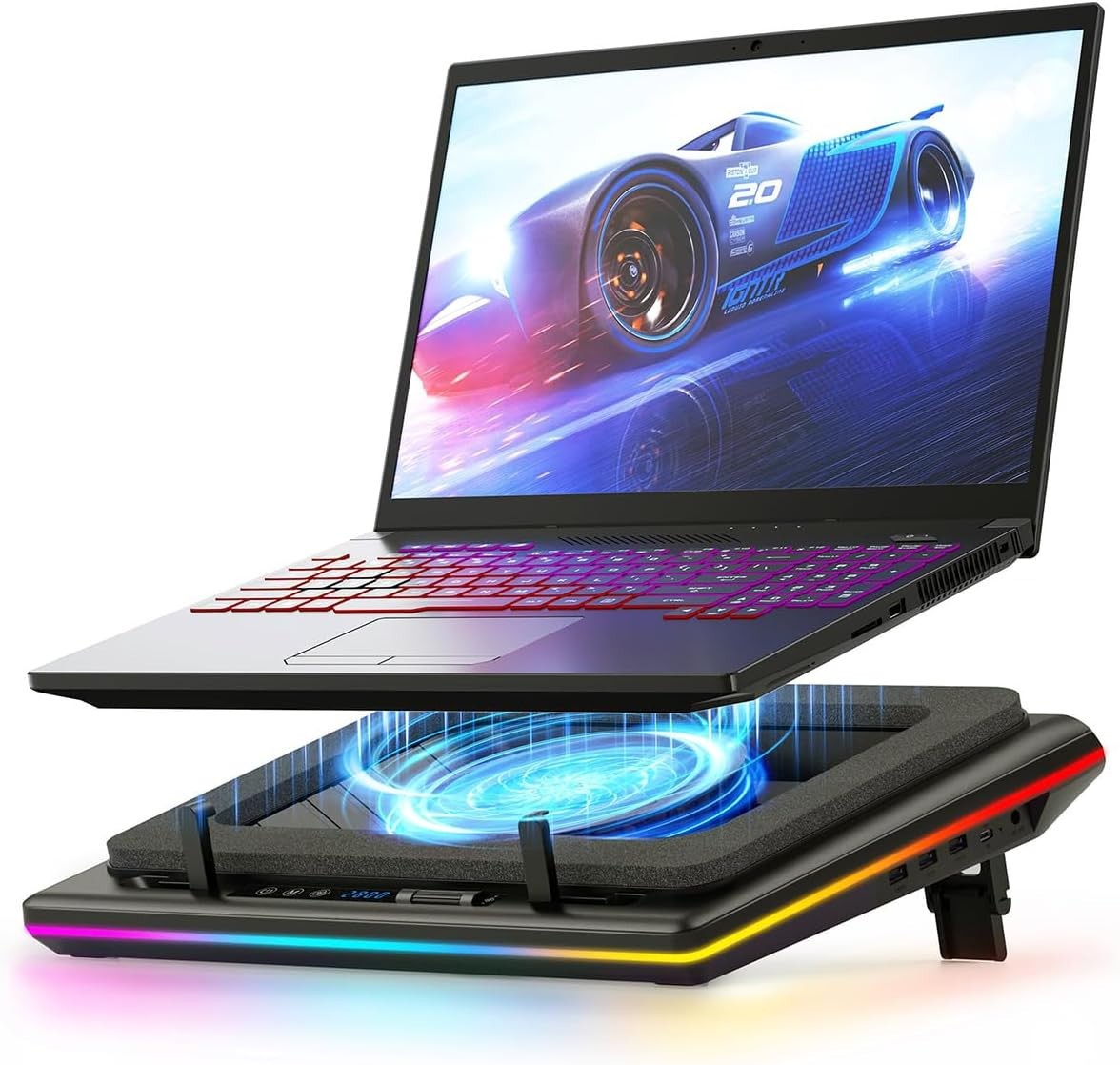 Genuine Laptop Turbo Cooling Pad,  Lllano V12 RGB Gaming Laptop  with 5.5 Inch