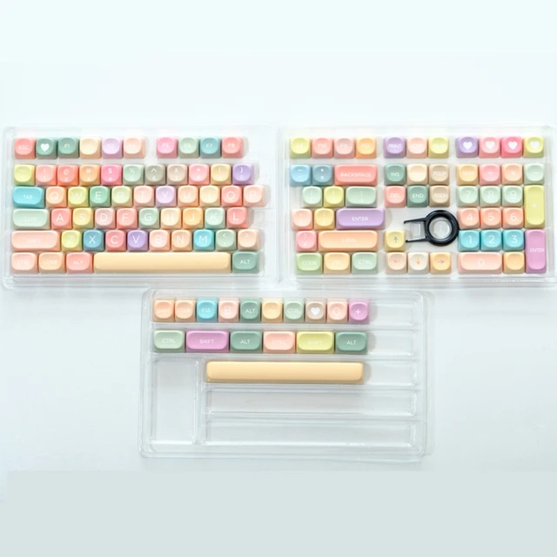 PBT Color Keycaps 129 Keys Candy Theme MOA Profile Five-Sided Sublimation Keycap