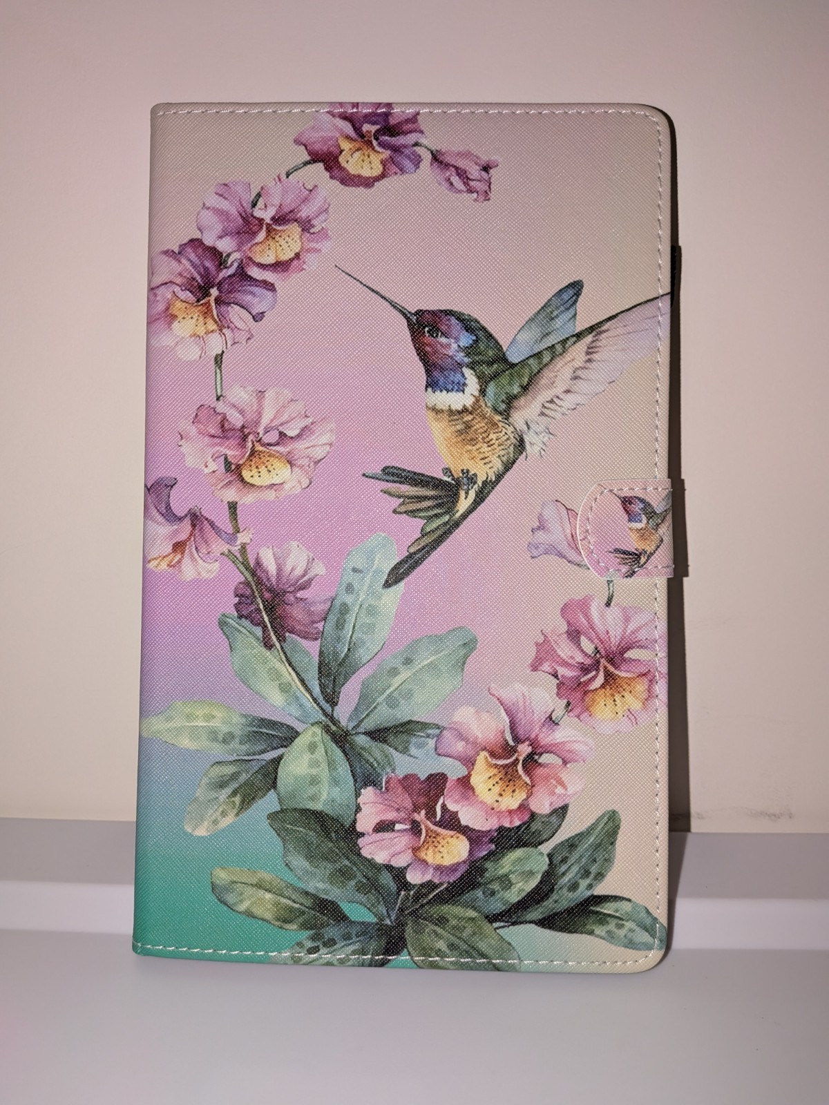 Hummingbird and Floral Tablet Folio Case
