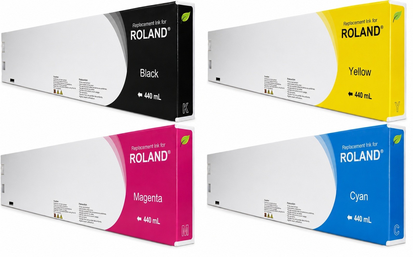 FULL SET COMPATIBLE ECO SOLVENT 440ML INK CARTRIDGES FOR ROLAND ECO SOL MAX 2