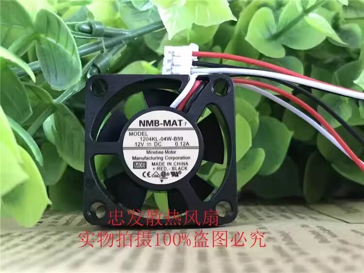 NMB 1204KL-04W-B59 3010 DC12V 0.12A 3CM 3-Pin Silent Cooling Fan