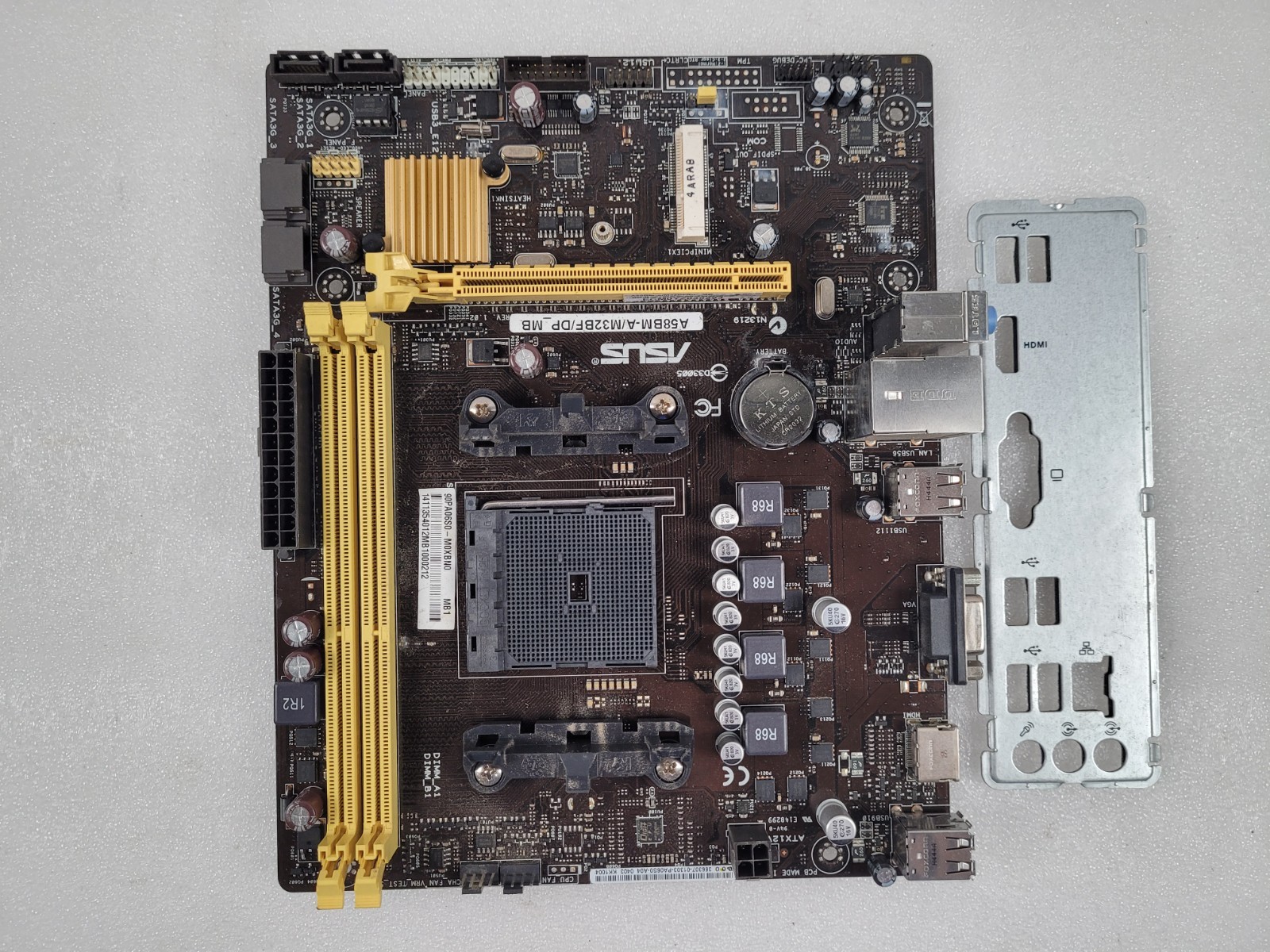 Asus A58BM-A M32BF DP_MB A55 AMD Socket FM2+ DDR3 mATX Motherboard + I/O Plate
