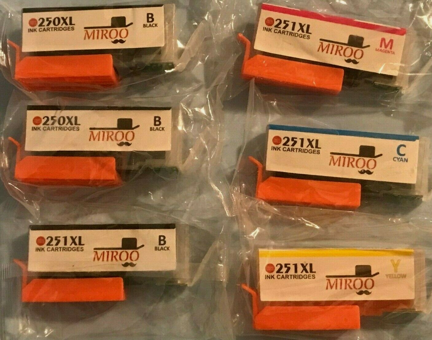5 Pk New MIROO 250XL 251XL Compatible Ink For Canon Pixma PGI-250XL CLI-251XL