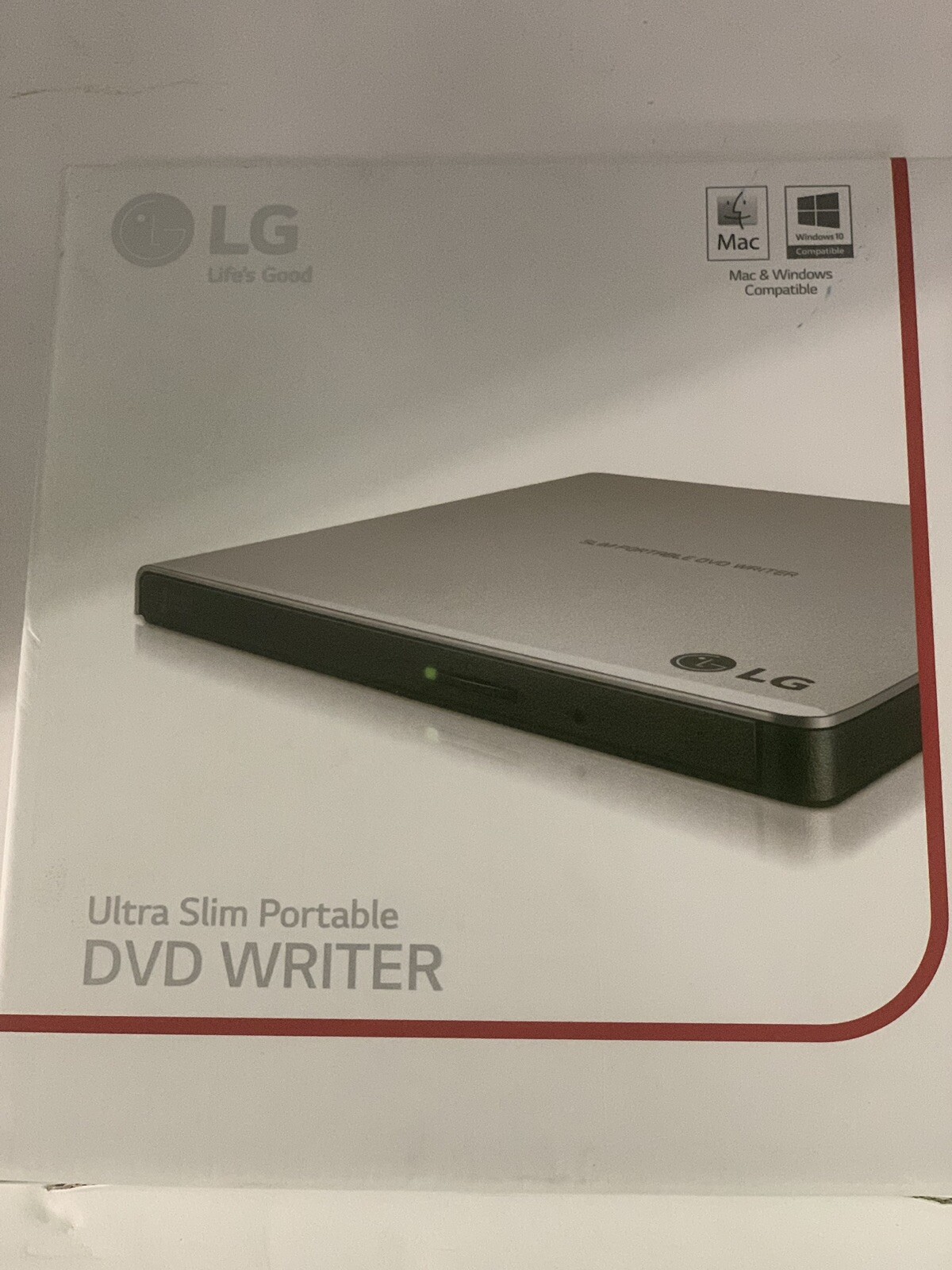 LG - GP65NS60 - External Portable Drive 8X DVD+/-RW Writer USB 2.0 - Silver
