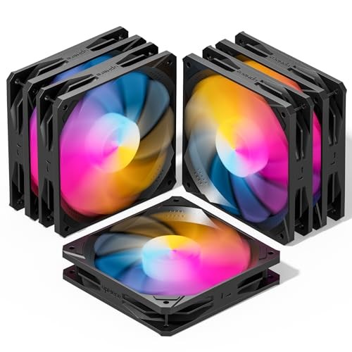 PACK HIGH PERFORMANCE COOLING - UPHERE 120MM BLACK ARGB COMPUTER CASE FANS 5