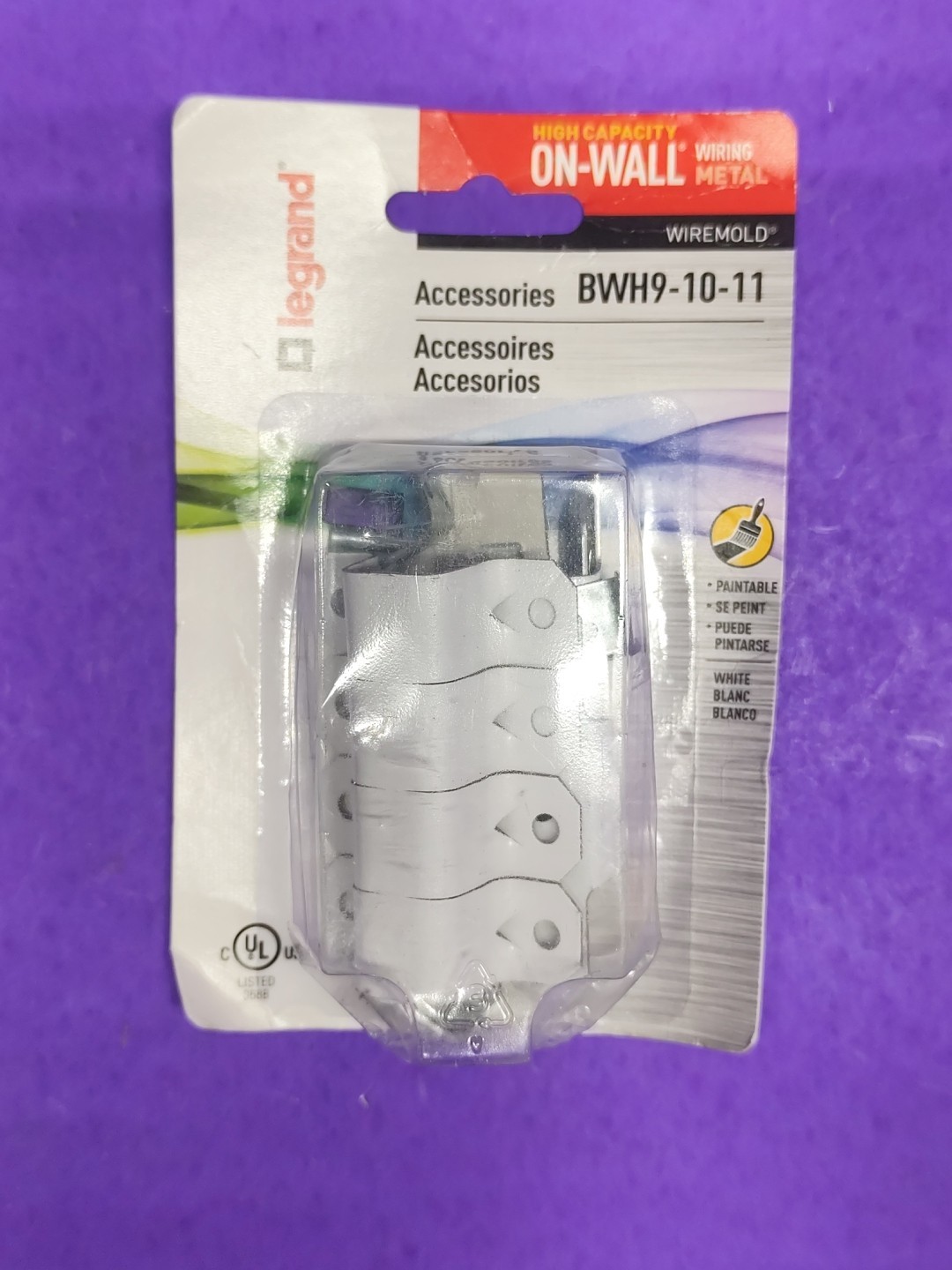 Lot Of 5) Legrand Metal Raceway Extending Power On-Wall Accessory Kit BWH9-10-11
