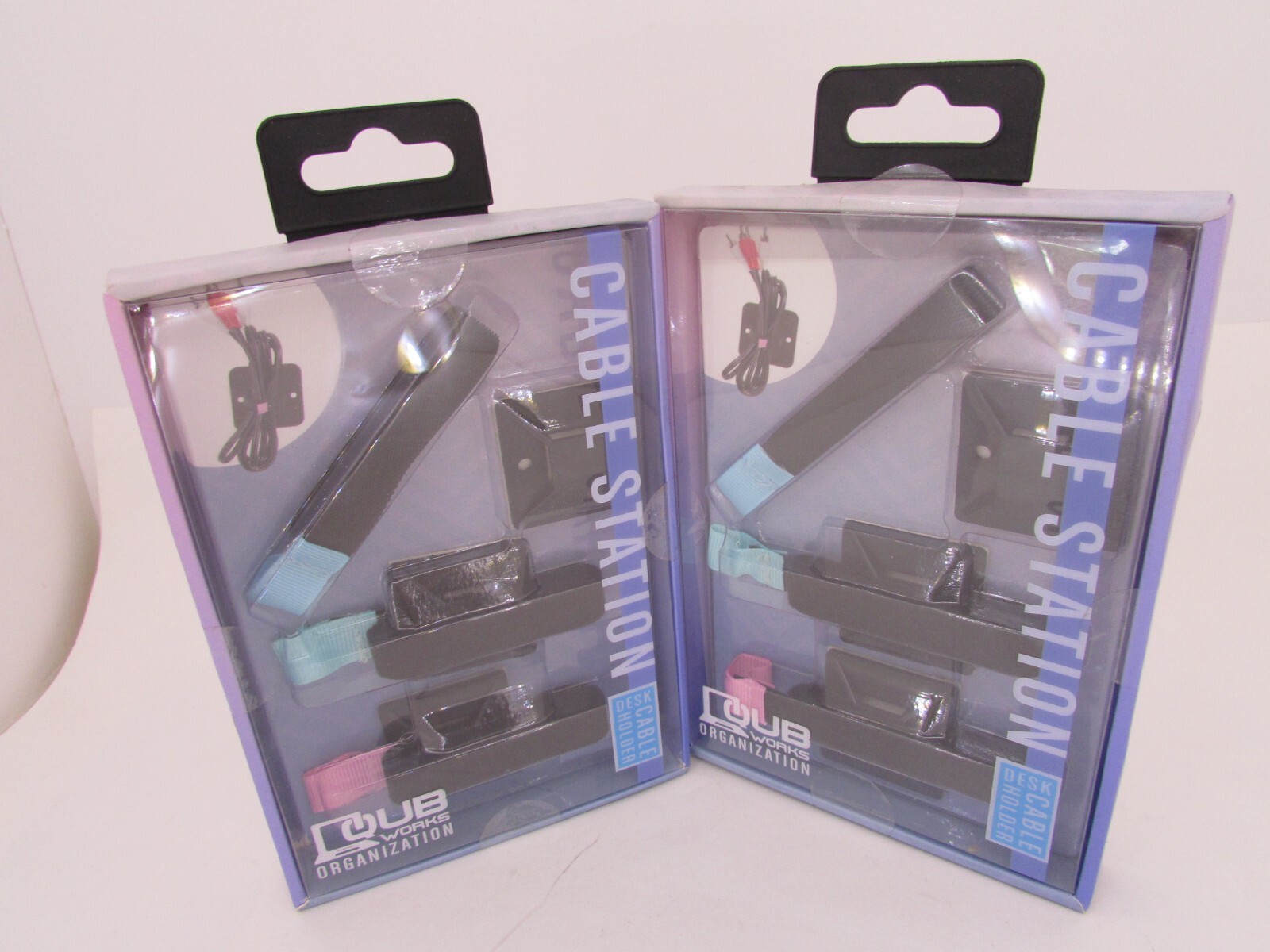 QUB WORKS ORGANIZATION CABLE STATION DESK CABLE HOLDERS BY VIVITAR LOT OF PACKS