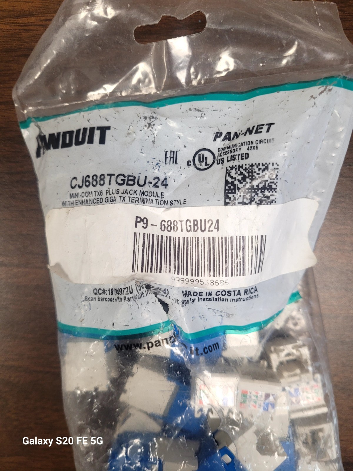 PANDUIT CJ688TGBU-24 RJ45 MINI-COM PLUS JACK MODULE
