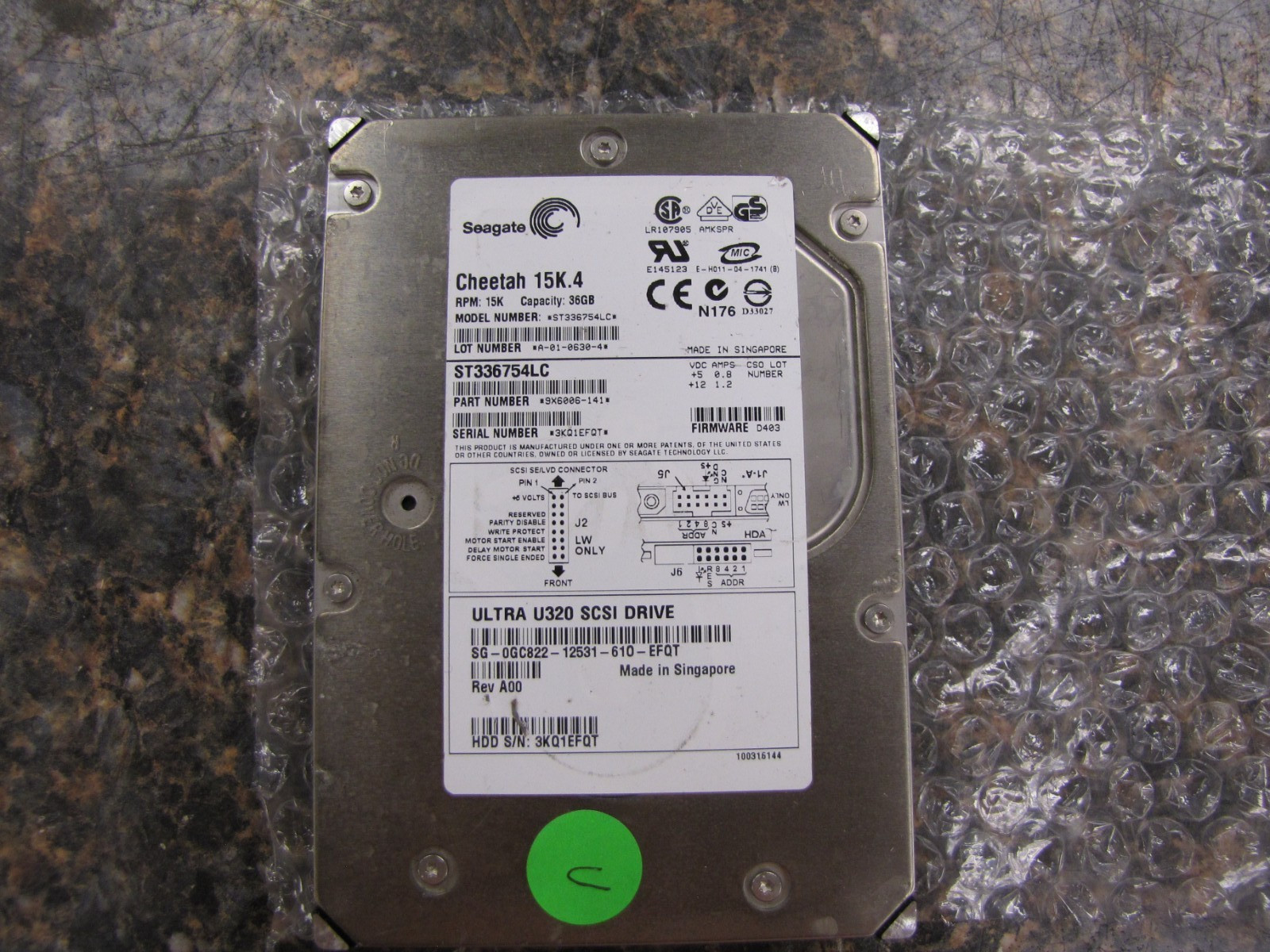 Seagate Cheetah 15K.4 36GB Internal 15000RPM 3.5" ST336754LC Hard Drive -NH5