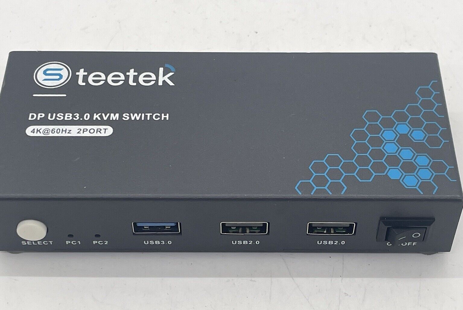 Steetek DP USB 3.0 KVM Switch Dual Monitor 2-Port 4K@60Hz NO POWER SUPPLY