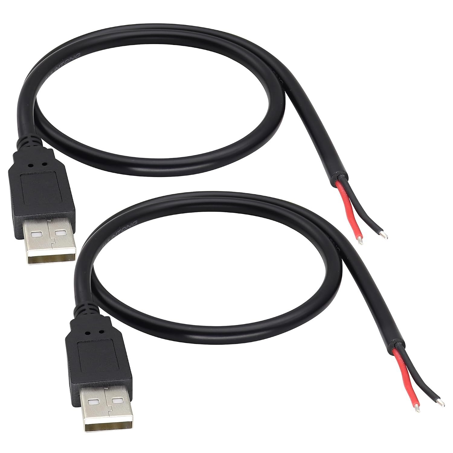 18AWG USB 2.0 Male Plug to 2pin Bare Cable USB A Male Plug to 2pin Bare Wire ...