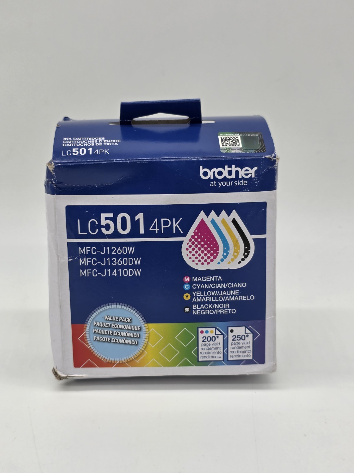 Genuine Brother LC501 Black, Cyan, Magenta, Yellow Ink Cartridges Box SEALED NOB