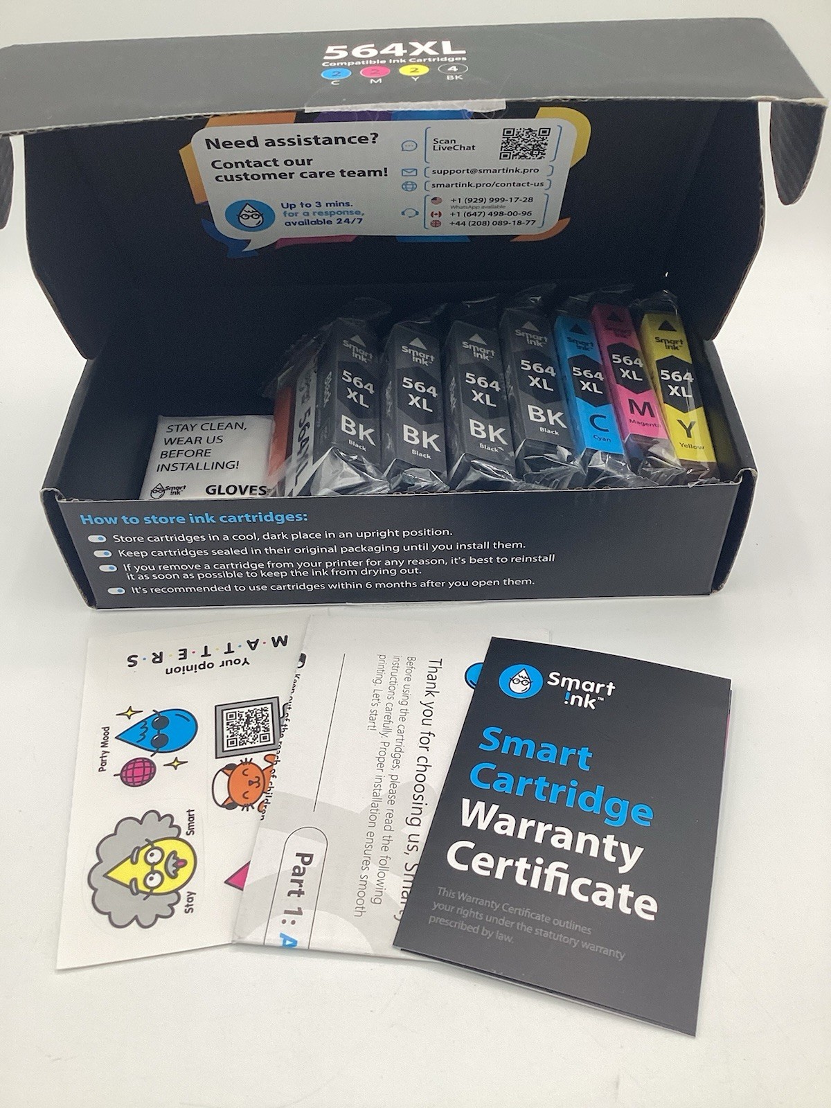 Smart Ink 564XL Compatible Ink Carts 1 Mag 1 Cyan 1 Yell 4 Black 9/26 SEALED