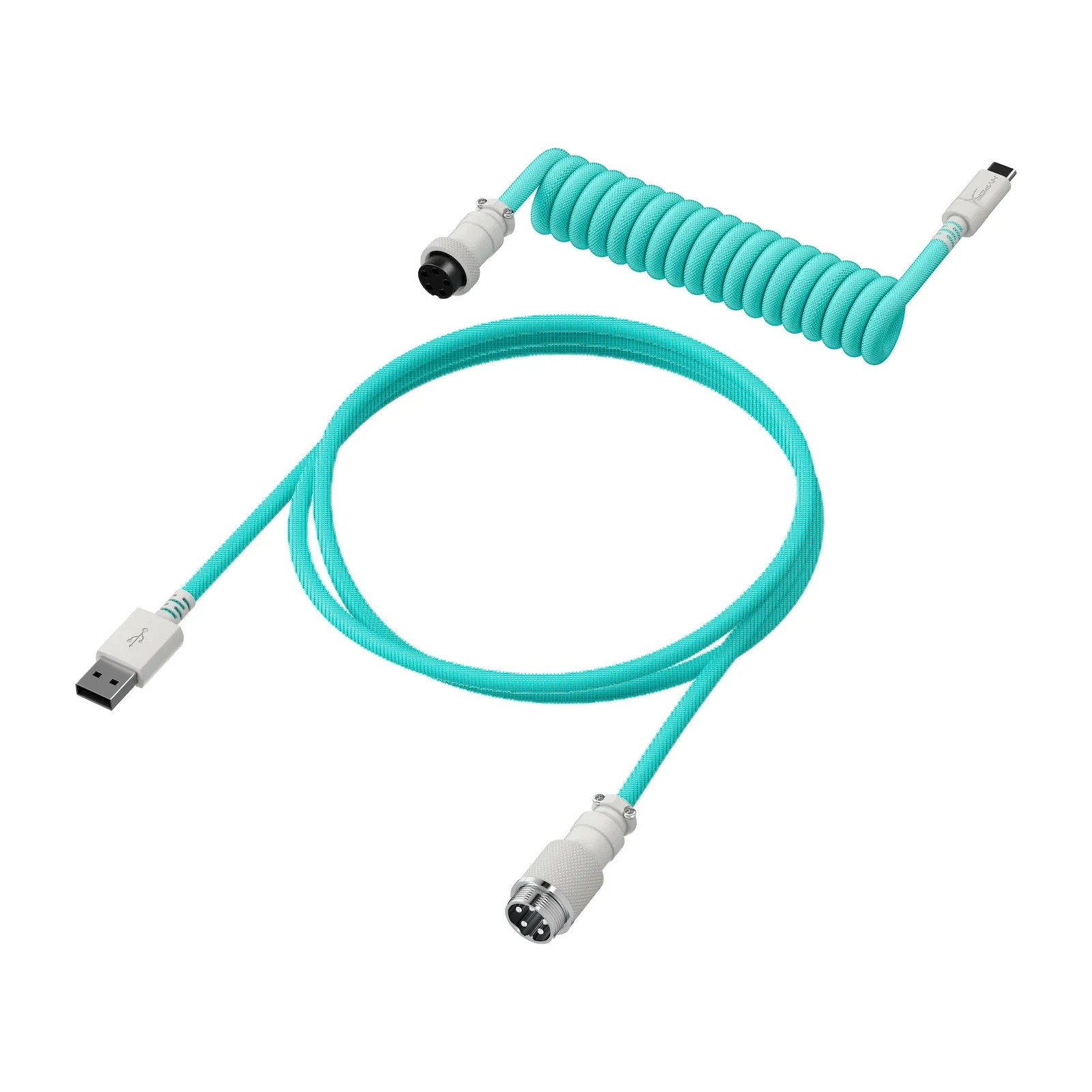 HyperX Coiled USB-C Cable - Light Green/White Mechanical Keyboard Cord 6J681AAI