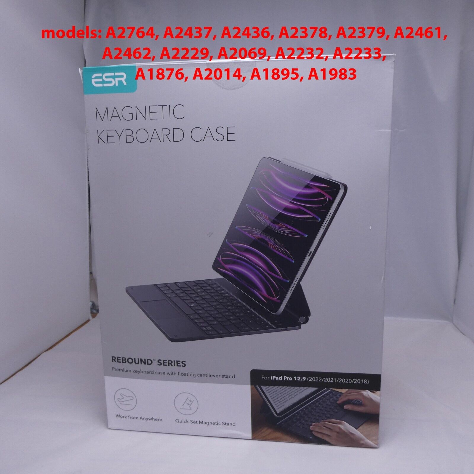 ESR iPad Air 13 Inch Case Keyboard(M2, 2024), Easy-Set Floating Cantilever Stand