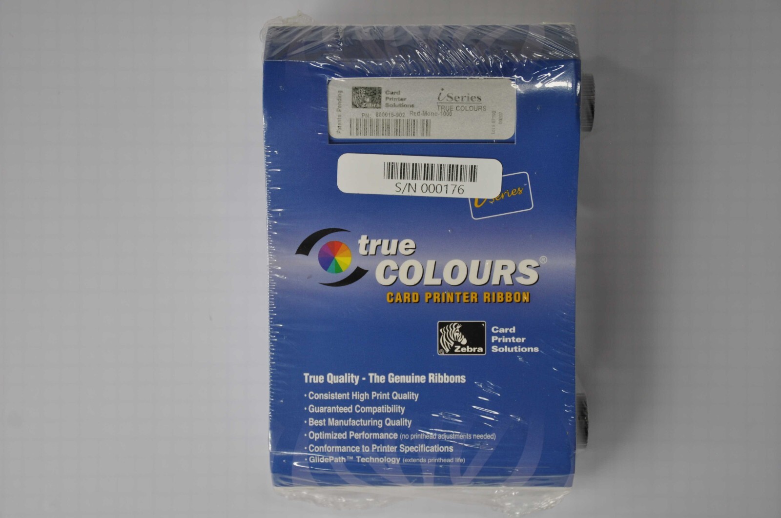 Zebra 800015-902 Red Monochrome Ribbon 1000 prints for P100i/P110i/P120i