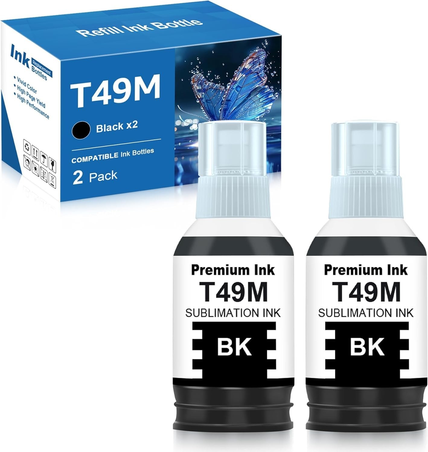 Compatible T49M Sublimation Ink Replacement for T49M1 Black Autofill
