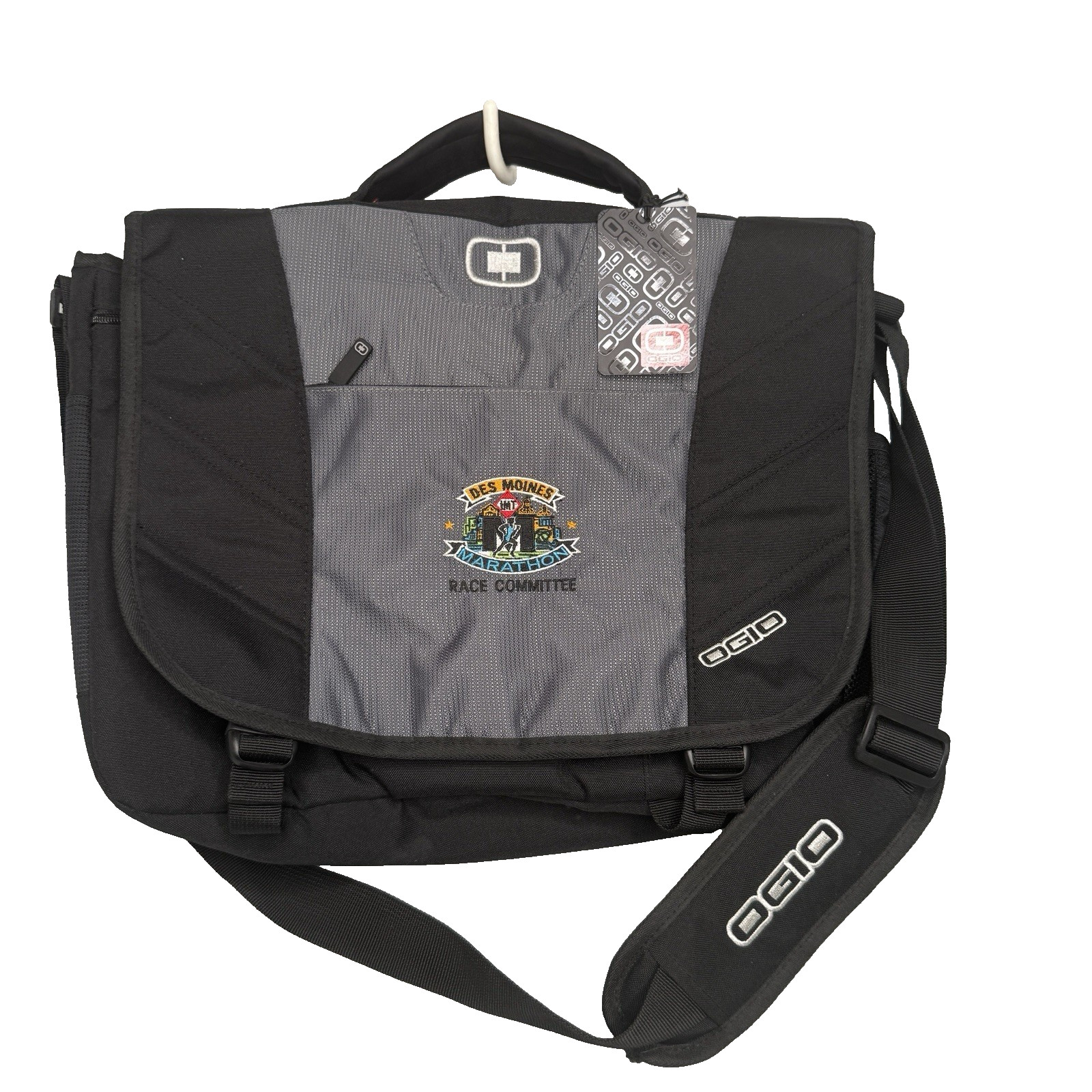 OGIO Upton Laptop Messenger Bag Black Model 417015 Des Moines Marathon Logo