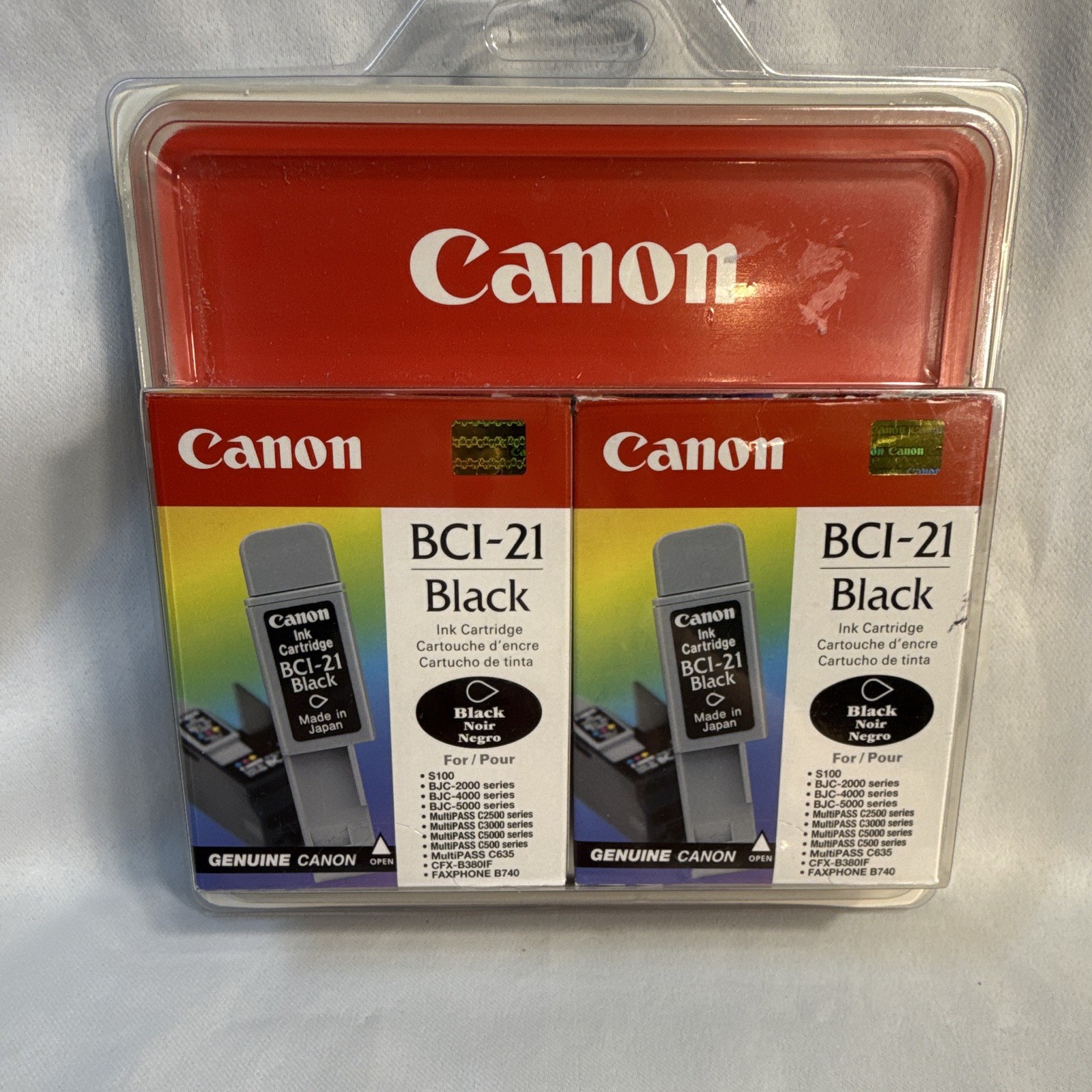 Canon Genuine BCI-21 Black Inkjet Ink Cartridge Twin Pack (2 Cartridges)