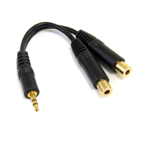 Startech MUY1MFF 6in Stereo Splitter Cable 3.5mm M-F 2x F