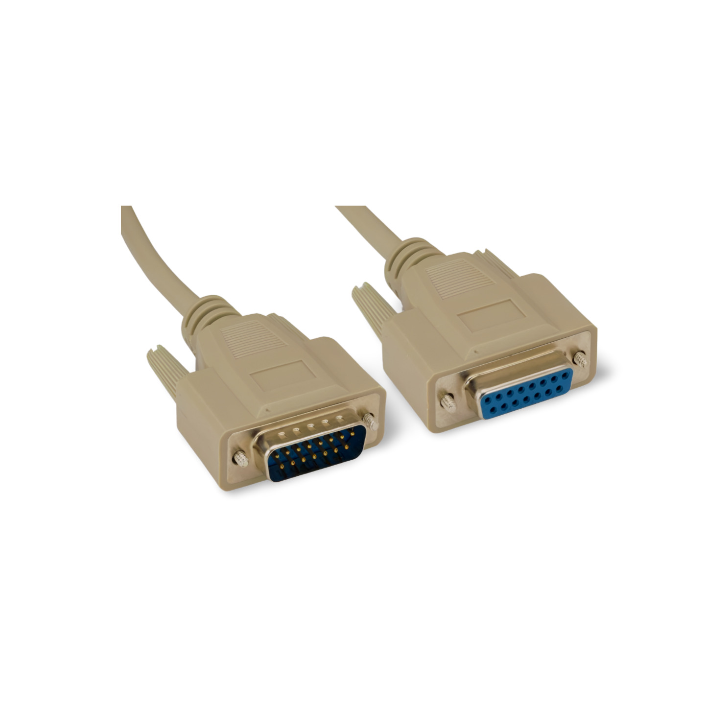 6ft DB15 Extension Cable DB15 Male to DB15 Female - Beige