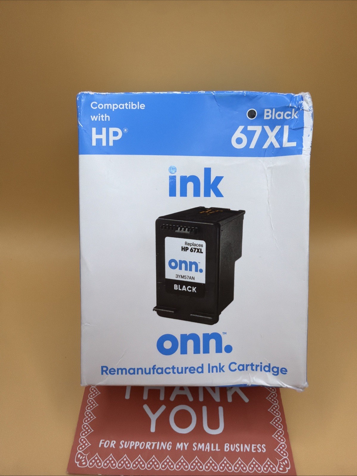 New Sealed Onn 67XL Black Printer High Yield Ink Cartridge For HP Exp 7/2026