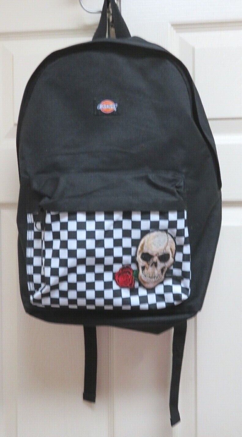 Tilly’s Dickies Student Laptop Sleeve Backpack w/Skull & Rose Etsy Patch  NWOT